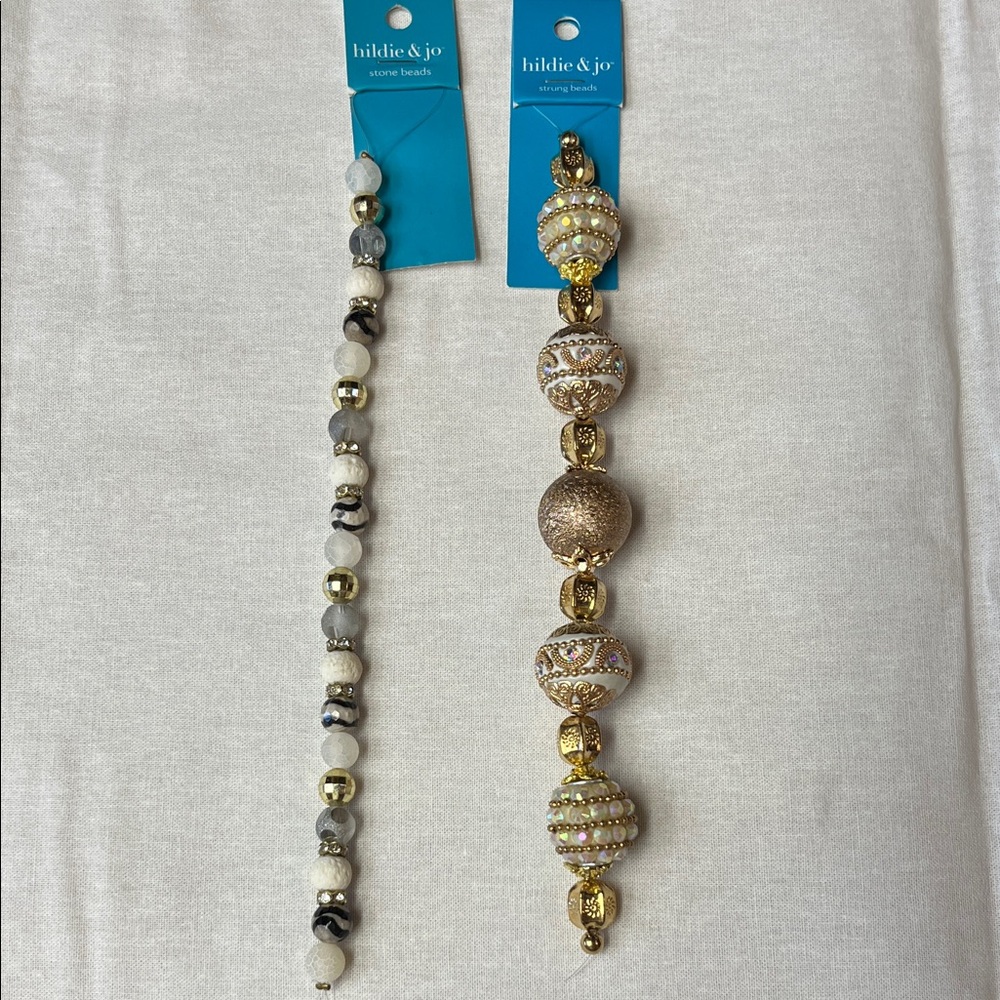 hildie & jo Gold Strung and stone beads